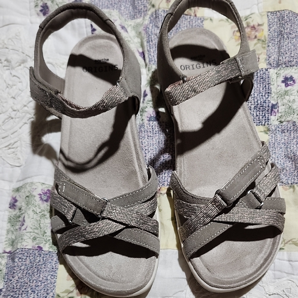 Gray Strappy Sandals
